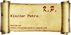 Kiszler Petra névjegykártya